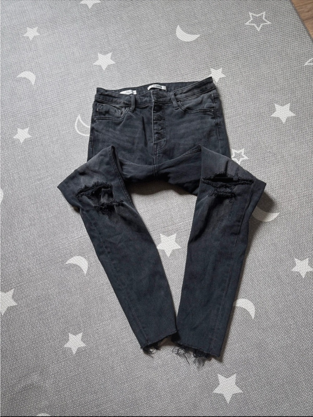 Vigoss Black Skinny Ripped womens Jeans